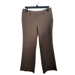 The Limited Dress Pants Women 6 Brown Flare Mid Rise Textured Workwear Office